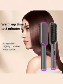 [欧洲/美国标准] 电动直发刷，平板熨斗工具，打造完美顺滑的发型，美发工具，美发产品及配件，美发沙龙美容旅行必备品