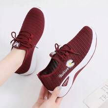 Sneakers, Women's Light Running Shoes, Net Shoes, Comfortable Soft Soled Sneakers, Women's Breathable Casual Single Shoes - 紅色 - 查看 6