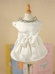 1pc Vestido de luxo para animais de estimação - para cães e gatos - feito de tecido macio