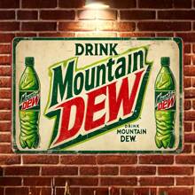 Vintage Style Mountain Dew Metal Sign, 8 X 12 Inch - Iron Wall Art Decor, Suitable For Cafes, Kitchens, Bars And Homes, Gardens, Outdoor Inspirations, Great For Collectors And Gifts.,Stickers,Wall Decal,Vinly Decal For Home Decorations,Spring Decoration Items Refesh Your Home,Rama Decoration Stickers Birthday Graduation