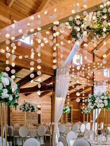 闪光香槟金装饰纸波尔卡圆点花环派对丝带背景吊袜带挂饰横幅 / 婚礼 / 单身派对 / 新娘送礼会 / 圣诞节 / 家庭 / 订婚 / 新年 - 粉紅金色 - 查看 5