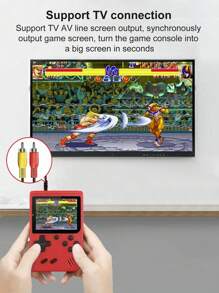 Consola de juegos portátil con 400 en 1 juegos retro, consola de videojuegos recargable con salida de TV AV, mini consola de juegos portátil regalo para niños - Multicolor - Ver 3