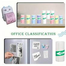 57x25mm Mini Printer Paper Refill Roll Thermal Paper Printable Sticker Paper For Pocket Wireless Printer For Study Notes Work Photos - Multicolor - View 4