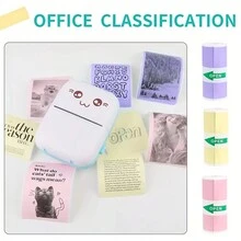 57x25mm Mini Printer Paper Refill Roll Thermal Paper Printable Sticker Paper For Pocket Wireless Printer For Study Notes Work Photos - Multicolor - View 6