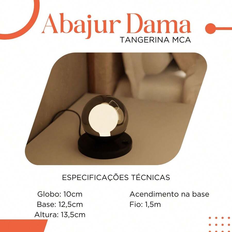 Kit 2 Black Dama Table Lamps In Aluminum With Smoke Glass Globe Socket