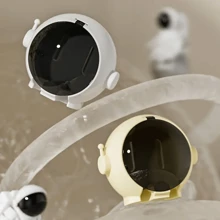 1pc Creative Cartoon Astronaut Toothbrush Holder, Wall-Mounted No-Drill Toothbrush Rack, Home Bathroom Electric Toothbrush Storage Organizer