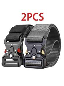 3/2/1pc New Men's Casual Nylon Belt Tactical Quick Release Buckle Outdoor Training Pants Belt Workwear Belt Summer, School
