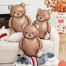 4pcs Forest/Farm/Zoo Animal Themed Matte Birthday Party Decorations - Multicolor - View 1