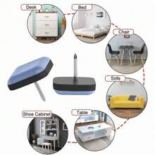 8 Packs Chair Sliders, 1"/2.5cm Square Furniture Glide Nail On Furniture Feet Slider, PTFE Chair Leg Floor Protector For Hardwood Dinning Wooden Furniture, Magic Chair Leg Pad (1", 8pcs)
