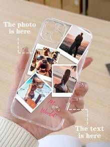 Customized Cute & Sexy Photo Phone Case, Suitable For Daily Life, Girlfriend, Friends, Landscape, Beach, Swimming, Pets, Compatible With IPhone 11 Pro/13 Pro/15 Pro Max, XR, 13, 15, 16 Pro Max, Transparent Soft TPU Protective Cover,2025 Halloween Accessories,Cell Phones & Accessories,Photo Customized Phone Case, Customized Phone Cover - Clear - View 5