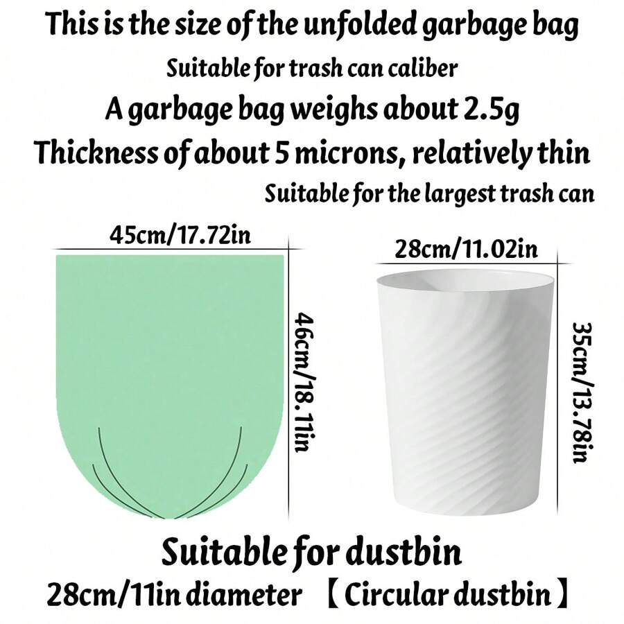 5 Rolls Of 100pcs (20pcs Per Roll) Garbage Bags, Bathroom Garbage Bags ...