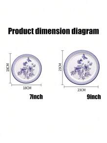 12/24/68件套，一次性餐具，蓝白餐具，蝴蝶主题一次性纸盘，7英寸纸盘，9英寸纸盘，薄纸，纸杯，纸盘，食物托盘，派对托盘 - 彩色 - 查看 5