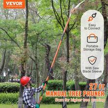Manual Pole Saw - 7.3 To 27 Ft Extendable. Sharp Steel Blade For High Branches Trimming. Manual Branch Trimmer With Lightweight 8 Fiberglass Handles. Ideal For Pruning Palms And Shrubs. - 27 英尺雙鉤鋸 + 備用刀片 + 剪刀 - 查看 10
