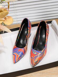 Scarpe Mary Jane da donna color bordeaux/rosso scuro, tacco medio e chunky, antiscivolo, nuova collezione autunno/inverno 2024, taglie 41-45 grandi - Rosso - Visualizzare 5