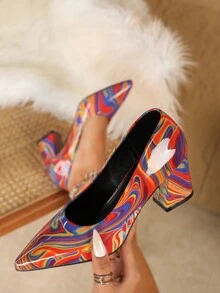 Scarpe Mary Jane da donna color bordeaux/rosso scuro, tacco medio e chunky, antiscivolo, nuova collezione autunno/inverno 2024, taglie 41-45 grandi - Rosso - Visualizzare 2