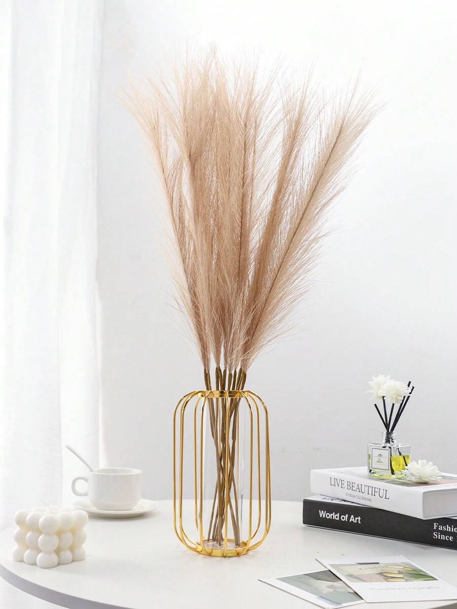 Gói 10 bó cỏ Pampas nhân tạo, trang trí nội thất cho phòng khách, bàn ăn, tủ trưng bày, sàn nhà - Nhiều màu - Xem 1