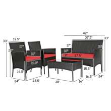 Outdoor Table & Chair Sets - Red - View 8