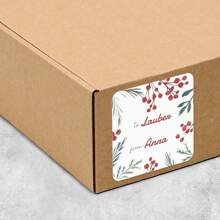48/96/240/480 stuks aangepaste winterse botanische elegante vakantie kerstcadeau vierkante sticker, gepersonaliseerde naamstickers, gepersonaliseerde vrolijke kerstlabels vakantie cadeaulabels ontvanger/afzender stickers vakantie cadeaulabels/kerstcadeaustickers,