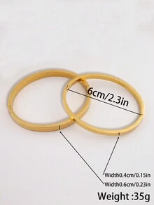 2 件不锈钢手链，用途广泛且易于佩戴，可与任何服装搭配，送给亲人和朋友的礼物 - 金色 - 查看 2