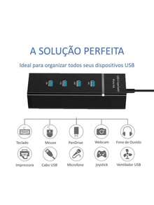 "USB 3.0 HUB With 4 Ports" 5GBPS 4 In 1 High Speed Adapter Expander Immediate Shipping - 黑色 - 查看 3