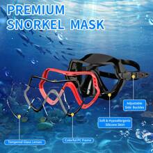 1set Adult Snorkeling Equipment, Snorkel Mask And Breathing Tube Set, Full Face Scuba Diving Mask, Tempered Glass Snorkel Goggles For Adult Swimming, Beach Essentials, Beach Accessories, Pool Float