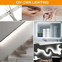 5VUSB人類身體感應燈帶帶智能燈控制和電池盒,合適的適用於樓梯,櫥櫃,,床 - 白色 - 查看 7