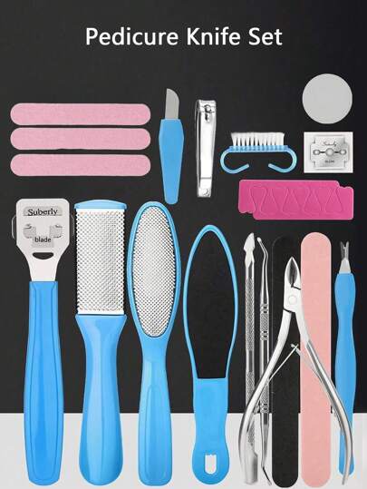 Pedicure Kit Feet Scrubber Dead Skin Remover Foot File  Pedicure Tools For Men Women Kids Home Salon Spa Callus Removing Set Stainless Steel Foot Rasp Foot Care Cleaner Nail Clipper