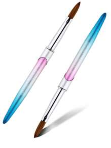 科林斯基亚克力美甲刷，优质美甲貂毛刷，木柄凝胶延长美甲刷，绘图工具 - 彩色 - 查看 4