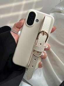 奢华腕带人造皮革手机壳适用于 16 15 14 13 12 Pro Max 11 16 ProMax 手机壳腕带防震后盖 - 白色 - 查看 1