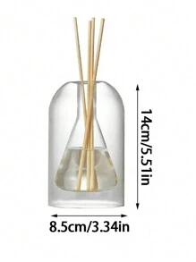 1pc 130ml Transparent Glass Diffuser Bottle With Rattan Sticks, Fragrance Oil Bottle For Home Use, Unscented Aroma Bottle, Simple Decorative Glass Vase, Glass Vase Fragrance Reed Sticks Home Decor Interior Design Tranquility Life Aesthetics Aromatherapy Art Decor Natural Element Relaxing Time Life Style Home Life Handicraft Mental Peace Good Times Creative Home Decorative Art Life Inspiration Mental Space Gifts Birthday Graduation