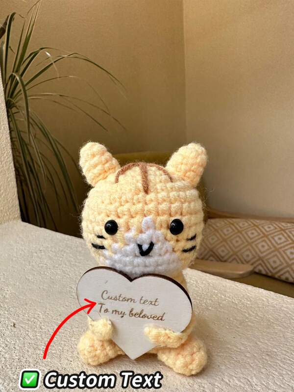 1PC Bênção feita sob medida, imitação de filhote de tigre, brinquedos de pelúcia tecidos, presentes de madeira faça você mesmo, adequados para amigos, parentes, presentes de colegas