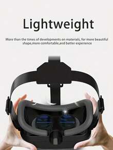 1 件沉浸式 3D 虚拟现实耳机 VR 眼镜，适用于手机的 VR 游戏眼镜，让您拥有前所未有的体验！（部分零件随机发送） - 黑色 - 查看 3