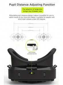 1 件沉浸式 3D 虚拟现实耳机 VR 眼镜，适用于手机的 VR 游戏眼镜，让您拥有前所未有的体验！（部分零件随机发送） - 黑色 - 查看 10