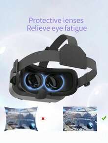 1 件沉浸式 3D 虚拟现实耳机 VR 眼镜，适用于手机的 VR 游戏眼镜，让您拥有前所未有的体验！（部分零件随机发送） - 黑色 - 查看 8