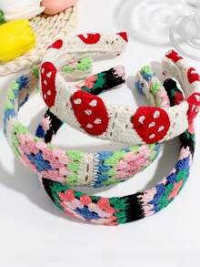 1 件手工编织彩色头带针织乡村雏菊互联网著名优雅精致甜美发饰，凸显面部 - 針織髮箍 - 查看 2