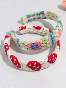 1 件手工编织彩色头带针织乡村雏菊互联网著名优雅精致甜美发饰，凸显面部 - 針織髮箍 - 查看 1