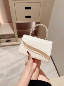 Women's Elegant Crystal Studded Tassel Design Clutch Purse, Shiny Diamond Handbag, Luxury Evening Bag For Formal Party, Wedding, Prom, Ball - Tassel Pattern Random Delivery - White - View 5