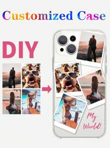 Customized Cute & Sexy Photo Phone Case, Suitable For Daily Life, Girlfriend, Friends, Landscape, Beach, Swimming, Pets, Compatible With IPhone 11 Pro/13 Pro/15 Pro Max, XR, 13, 15, 16 Pro Max, Transparent Soft TPU Protective Cover,2025 Halloween Accessories,Cell Phones & Accessories,Photo Customized Phone Case, Customized Phone Cover - Clear - View 3