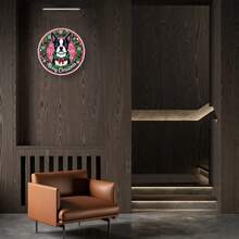 7.8 X 7.8 英寸波士顿梗花园主题金属圆形标牌，非常适合室内/室外装饰、花环、家庭、酒吧、车库、咖啡厅和花园墙壁艺术 - 农舍节日礼物，随机孔位放置 - 彩色 - 查看 7