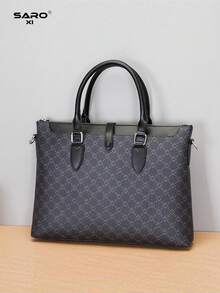 saroxi 男士休闲时尚大容量双手柄轻便购物袋，柔软便携，适合户外购物、旅行、露营，适合男士、青年和学生，完美的礼物选择圣诞节冬季圣诞礼物袋手提包男士手提包礼物笔记本电脑时尚休闲感恩节秋季钱包假日收纳袋电脑运动包黑色包徒步旅行多功能礼物手拿包度假礼物胸包男士情人节礼物 - 黑色 - 查看 2