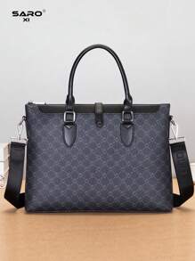 saroxi 男士休闲时尚大容量双手柄轻便购物袋，柔软便携，适合户外购物、旅行、露营，适合男士、青年和学生，完美的礼物选择圣诞节冬季圣诞礼物袋手提包男士手提包礼物笔记本电脑时尚休闲感恩节秋季钱包假日收纳袋电脑运动包黑色包徒步旅行多功能礼物手拿包度假礼物胸包男士情人节礼物 - 黑色 - 查看 1