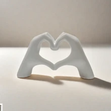 1 件树脂心形装饰品，卧室家居装饰礼物，桌面展示 - 比心手擺飾 - 查看 1
