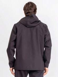 男友风男士防水风衣夹克，带衬里和兜帽 - 您值得拥有的保护 - 黑色 - 查看 3