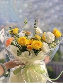 1 卷，透明包装纸，玻璃纸包装适用于情人节、婚礼等节日礼品篮糖果包装工艺花束包装、包装纸、薄纸、花束用品、礼品包装纸、鲜花包装纸、礼品包装、婚礼包装圣诞装饰圣诞礼品包装纸 - 白色 - 查看 6