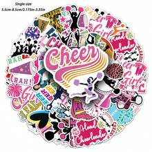50 件啦啦队贴纸乙烯基防水贴纸装饰贴纸适用于水瓶、电脑、笔记本、行李箱、手机、笔记本电脑自行车滑板 - 多色 - 查看 4