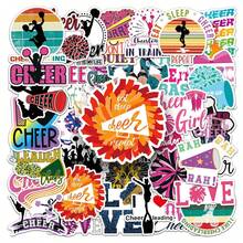 50 件啦啦队贴纸乙烯基防水贴纸装饰贴纸适用于水瓶、电脑、笔记本、行李箱、手机、笔记本电脑自行车滑板 - 多色 - 查看 2