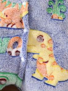 Bộ đồ liền thân có mũ trùm đầu họa tiết hoạt hình khủng long sơ sinh đáng yêu, thu/đông - Màu xanh hải quân - Xem 5