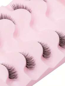 10对自然半眼假睫毛 自然条状自然3D蓬松假睫毛迷你可爱超短半睫毛 欧美风格延长假睫毛 细而透明茎 延长末端 自然卷曲 可重复使用 非常适合小眼睛的女生 适合约会聚会等场合 假睫毛 自然增大双睫毛 防水防汗假睫毛 - 黑色 - 查看 2