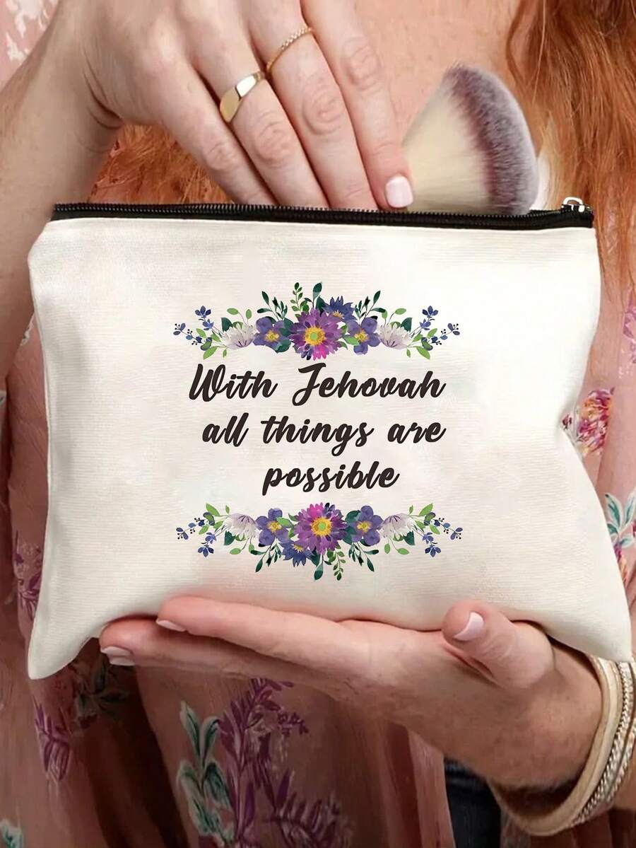 Túi đựng mỹ phẩm vải canvas truyền cảm hứng - 'Với mọi thứ đều có thể' Túi đựng đồ trang điểm có khóa kéo, Ví đựng tiền xu đa năng - Quà tặng hoàn hảo dựa trên đức tin cho phụ nữ và thanh thiếu niên Túi đựng đồ trang điểm Túi đựng đồ trang điểm Túi mini du lịch Hộp đựng đồ trang điểm nhỏ Phụ kiện Giá đựng đồ trang điểm Túi đựng cọ Hộp đựng đồ trang điểm Túi đựng mỹ phẩm Đồ dùng du lịch thiết yếu Phụ kiện nữ Đồ dùng du lịch - Màu be - Xem 1