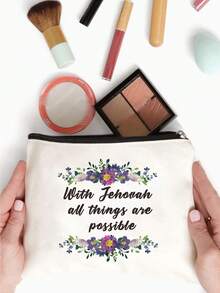 Túi đựng mỹ phẩm vải canvas truyền cảm hứng - 'Với mọi thứ đều có thể' Túi đựng đồ trang điểm có khóa kéo, Ví đựng tiền xu đa năng - Quà tặng hoàn hảo dựa trên đức tin cho phụ nữ và thanh thiếu niên Túi đựng đồ trang điểm Túi đựng đồ trang điểm Túi mini du lịch Hộp đựng đồ trang điểm nhỏ Phụ kiện Giá đựng đồ trang điểm Túi đựng cọ Hộp đựng đồ trang điểm Túi đựng mỹ phẩm Đồ dùng du lịch thiết yếu Phụ kiện nữ Đồ dùng du lịch - Màu be - Xem 4